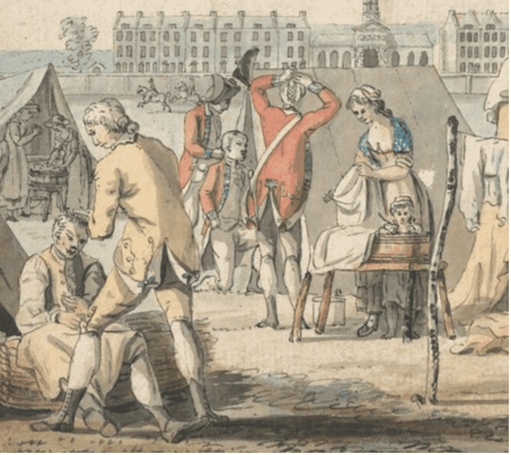 Paul Sandby Sketch showing men in camp.